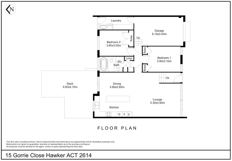 Floorplan of Homely townhouse listing, 15 Gorrie Close, Hawker ACT 2614