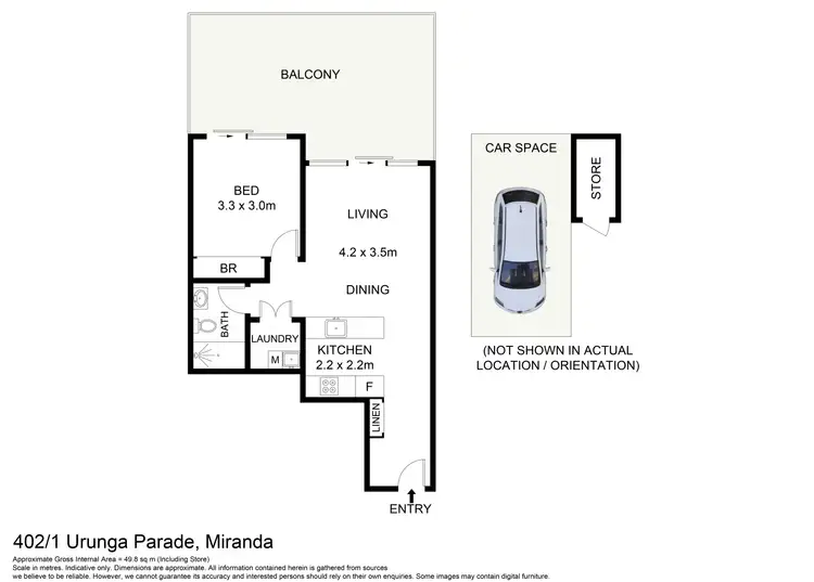Floorplan of Homely apartment listing, 402/1 Urunga Parade, Miranda NSW 2228