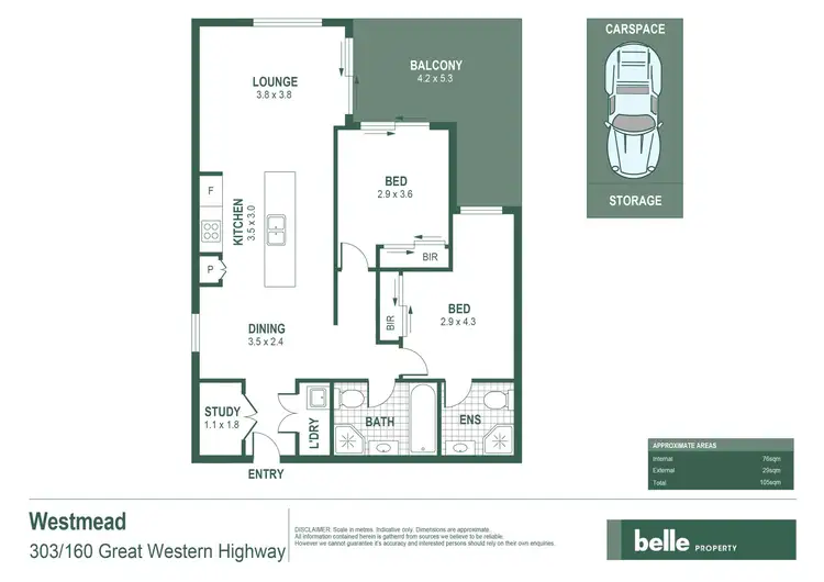 Floorplan of Homely apartment listing, 303/160 Great Western Highway, Westmead NSW 2145