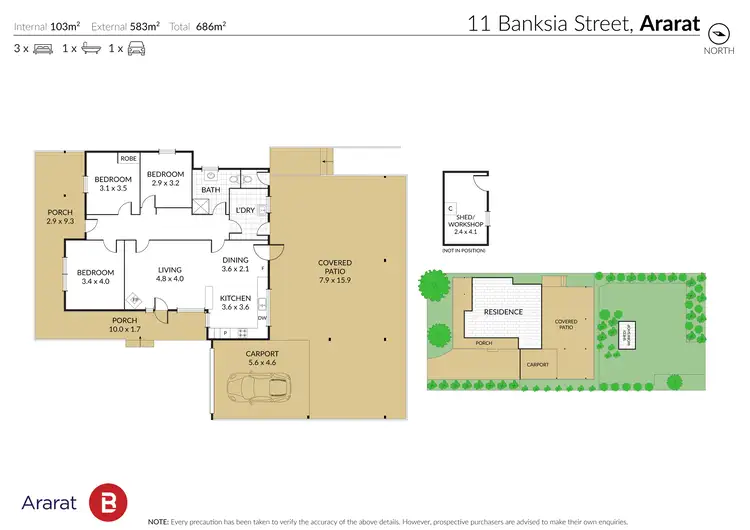 Floorplan of Homely house listing, 11 Banksia Street, Ararat VIC 3377