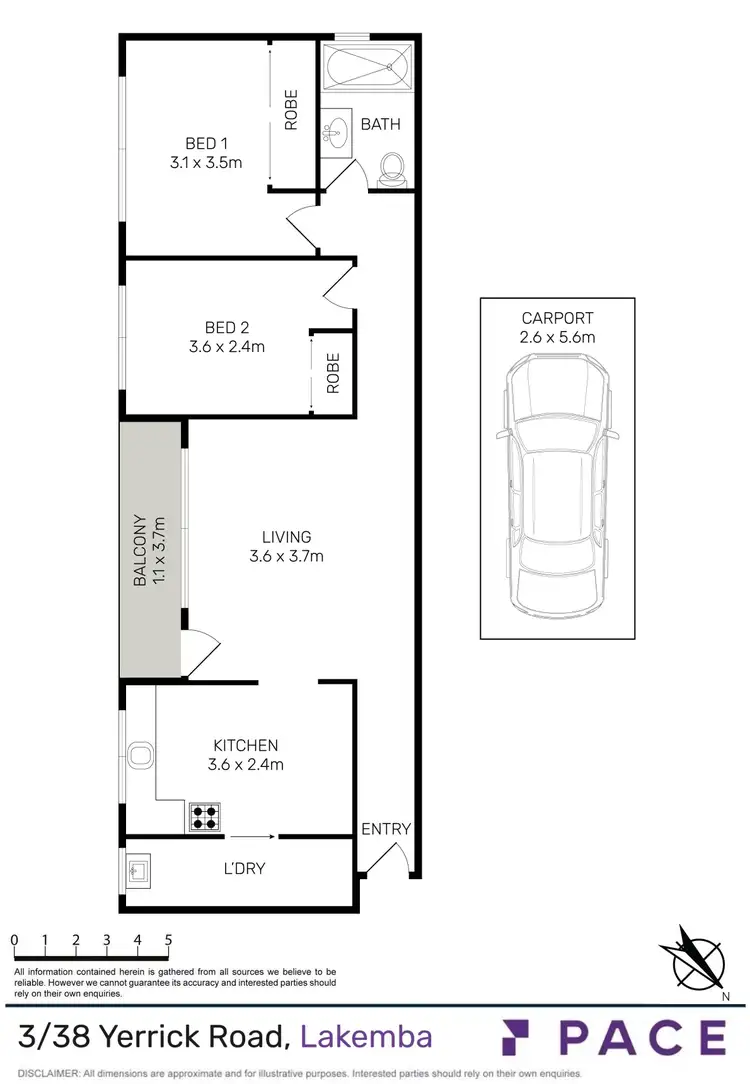 Floorplan of Homely unit listing, 3/38 Yerrick Road, Lakemba NSW 2195