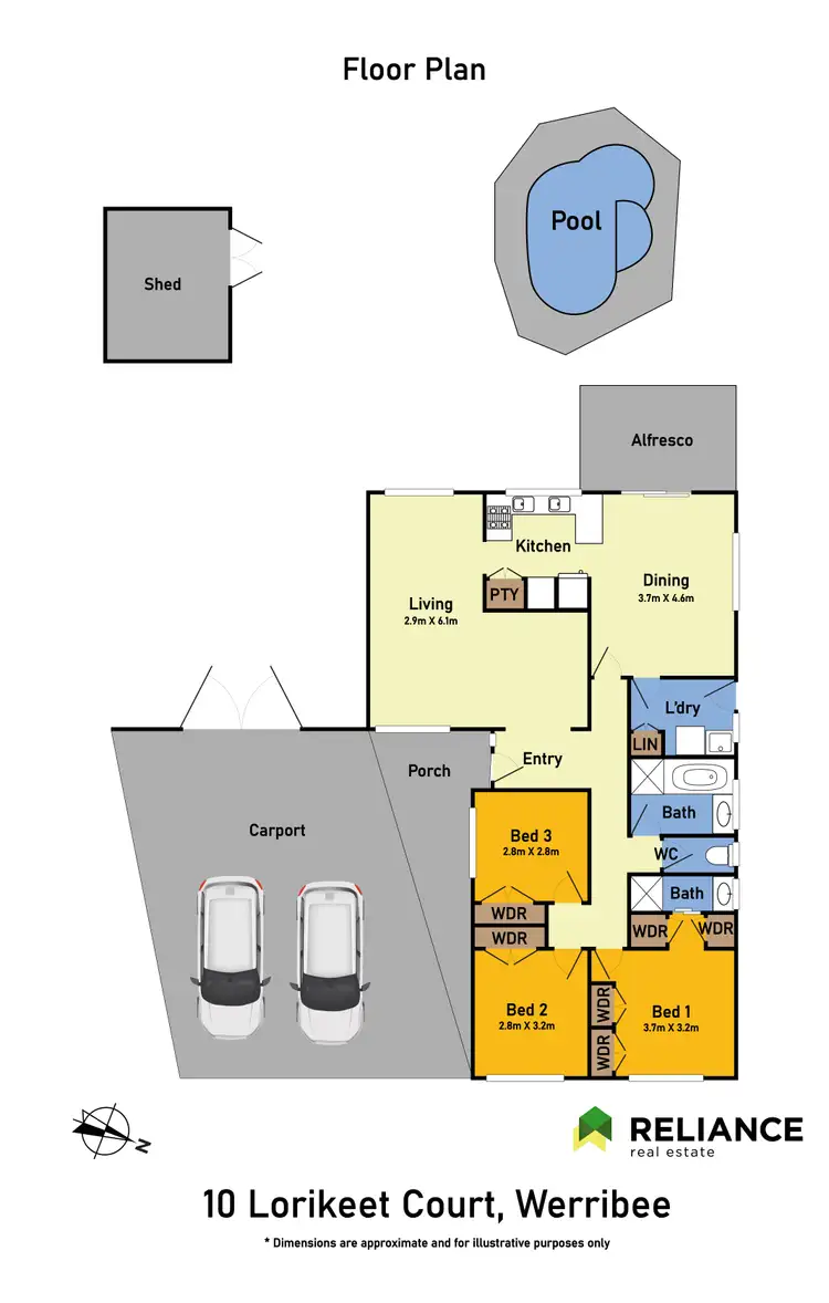 Floorplan of Homely house listing, 10 Lorikeet Court, Werribee VIC 3030