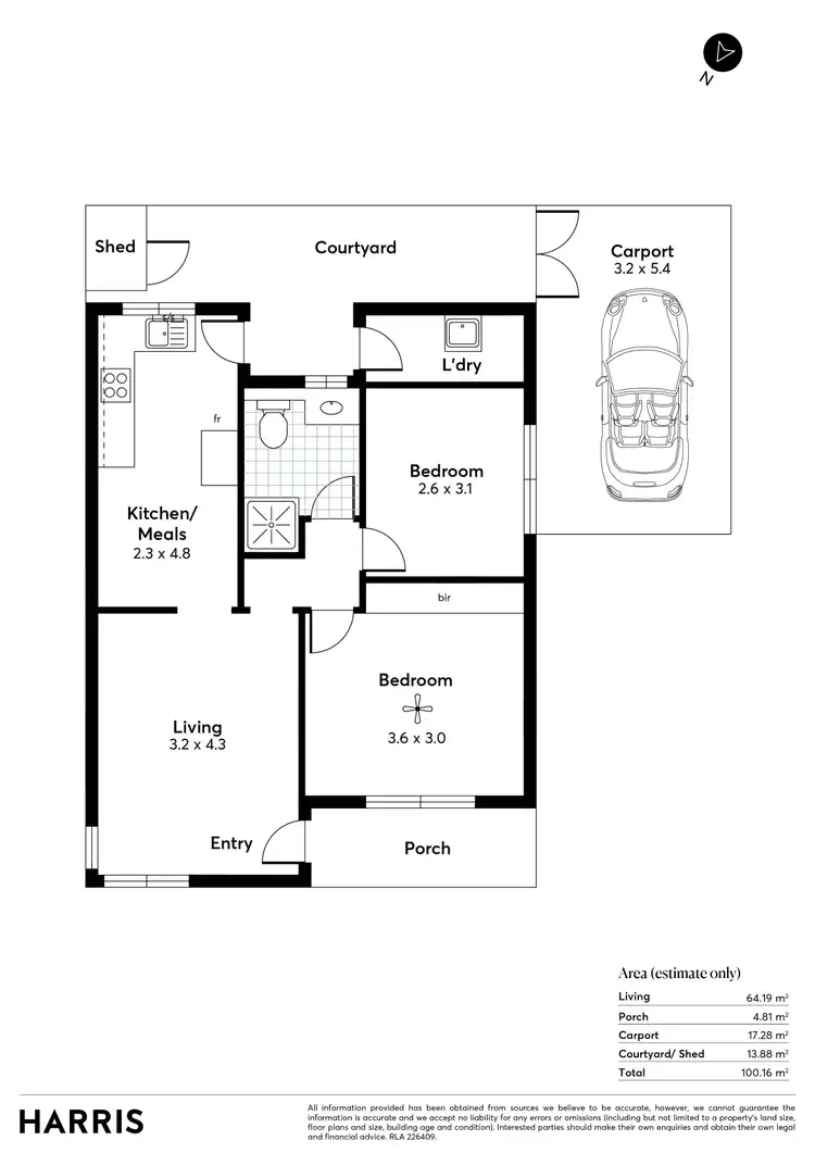 Floorplan of Homely unit listing, 4/398 Cross Road, Clarence Park SA 5034