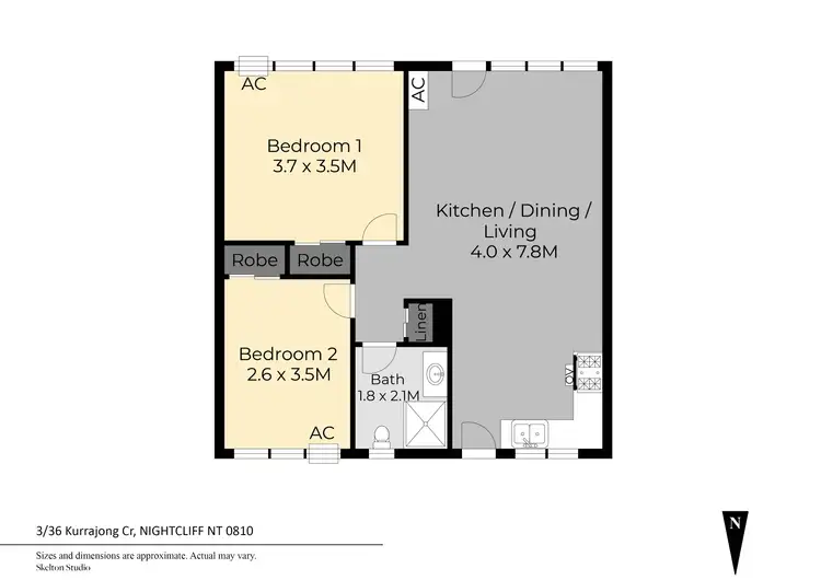 Floorplan of Homely unit listing, 3/36 Kurrajong Crescent, Nightcliff NT 810