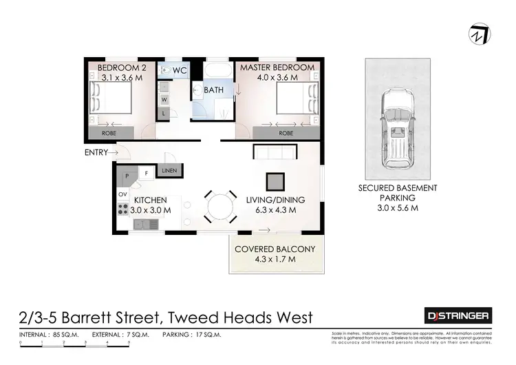 Floorplan of Homely unit listing, 2/3-5 Barrett Street, Tweed Heads West NSW 2485