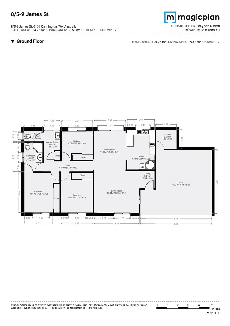 Floorplan of Homely villa listing, 8/5-9 James Street, Cannington WA 6107