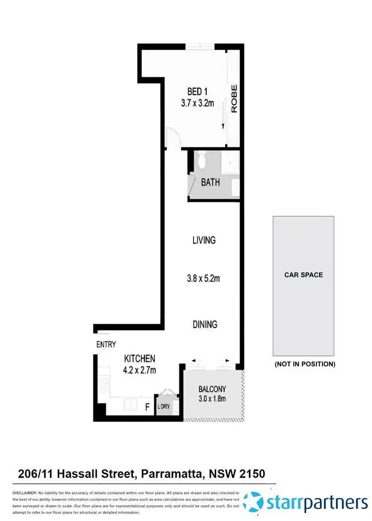 Floorplan of Homely apartment listing, 206/11 Hassall Street, Parramatta NSW 2150
