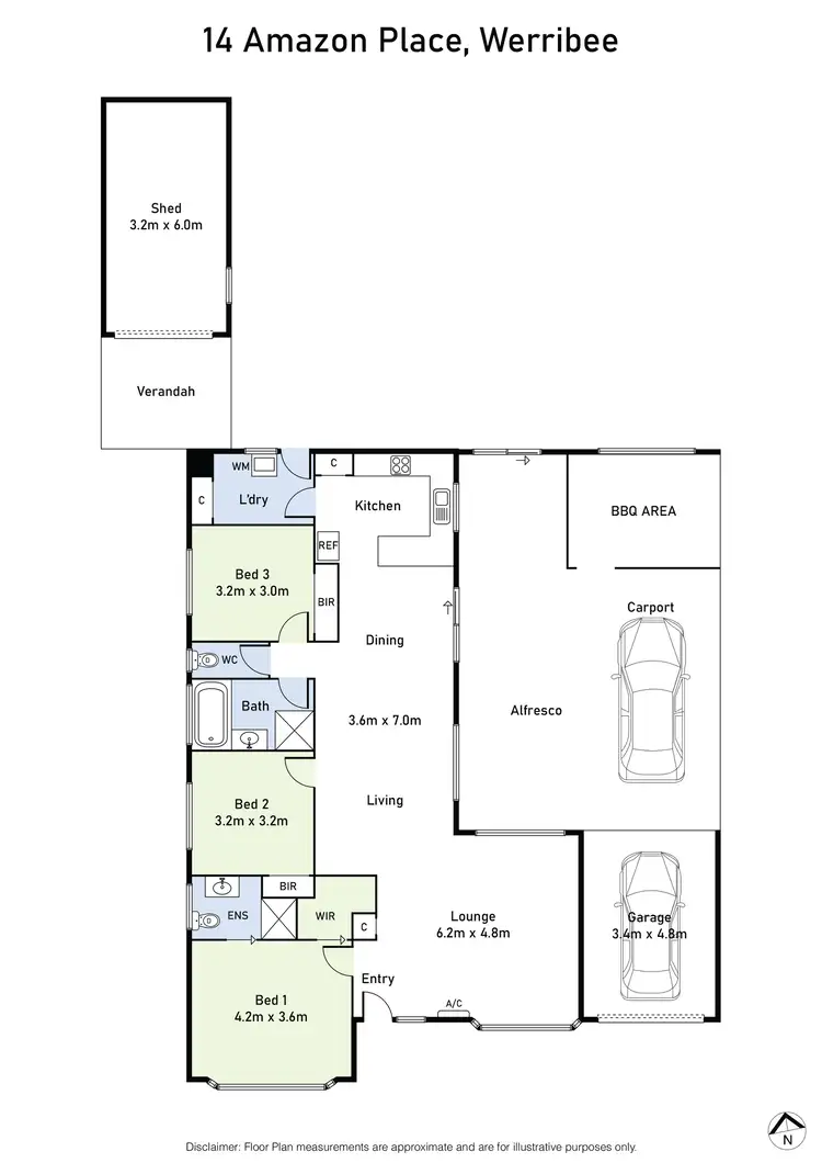Floorplan of Homely house listing, 14 Amazon Place, Werribee VIC 3030