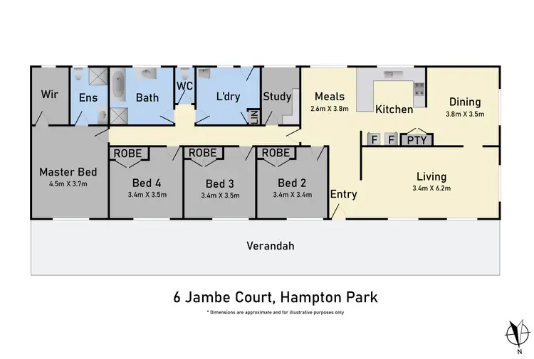 Floorplan of Homely house listing, 6 Jambe Court, Hampton Park VIC 3976