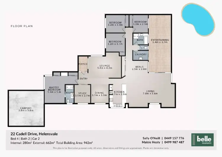 Floorplan of Homely house listing, 22 Cadell Drive, Helensvale QLD 4212