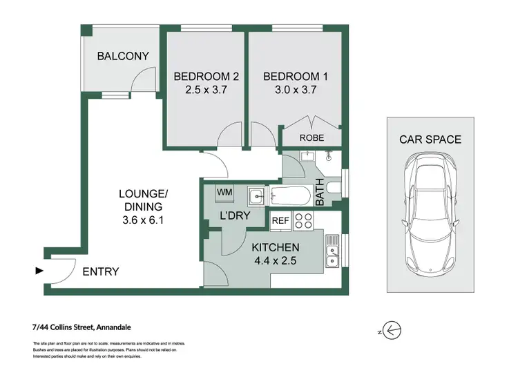 Floorplan of Homely apartment listing, 7/44 Collins Street, Annandale NSW 2038