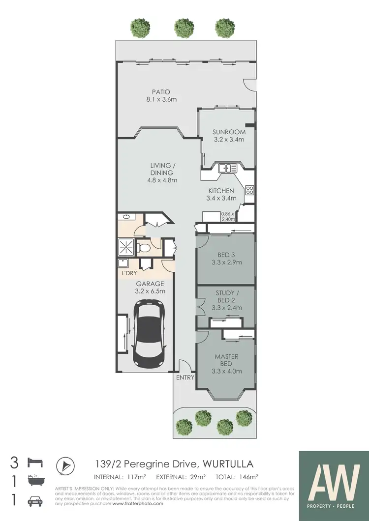 Floorplan of Homely villa listing, 139/2 Peregrine Drive, Wurtulla QLD 4575