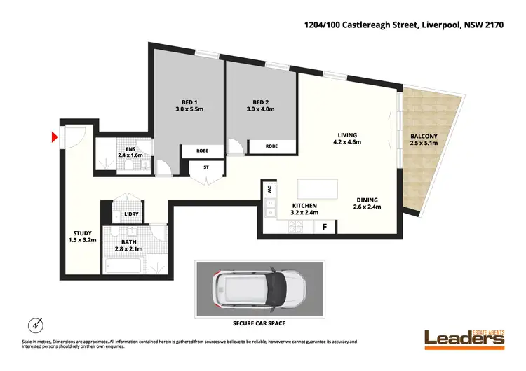 Floorplan of Homely apartment listing, 1204/100 Castlereagh Street, Liverpool NSW 2170