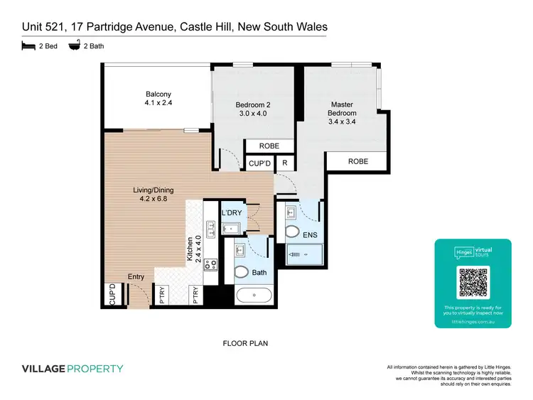 Floorplan of Homely apartment listing, 521/17 Partridge Avenue, Castle Hill NSW 2154