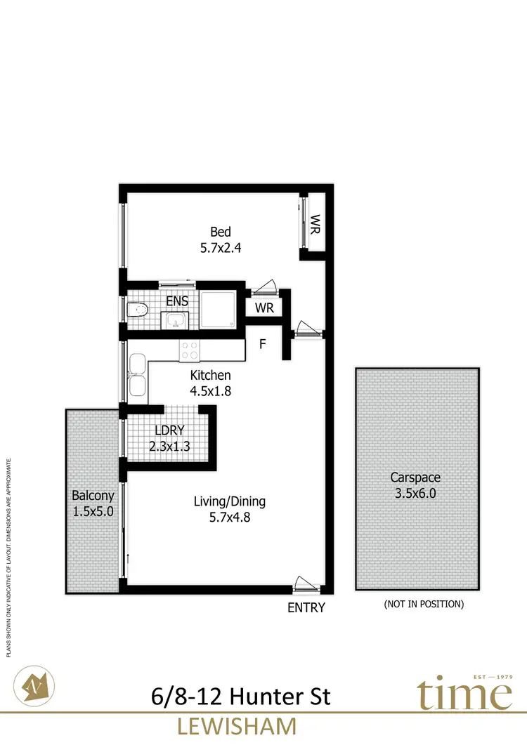 Floorplan of Homely apartment listing, 6/8-12 Hunter Street, Lewisham NSW 2049