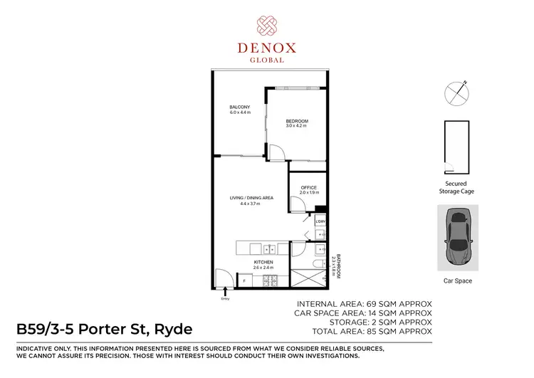 Floorplan of Homely apartment listing, B59/3-5 Porter Street, Ryde NSW 2112