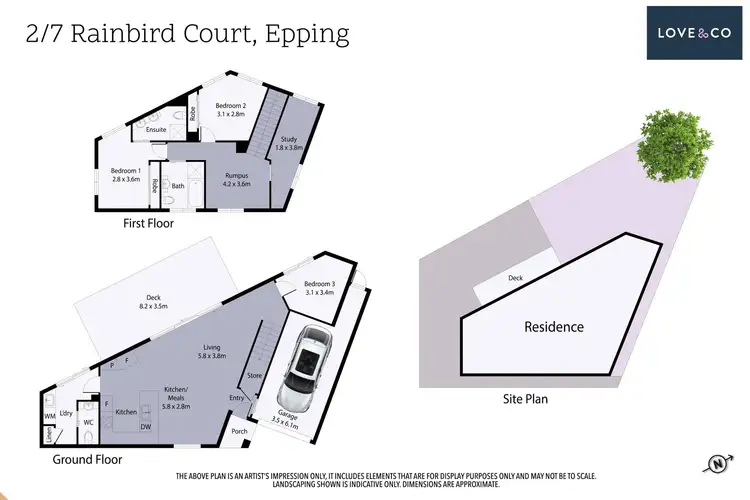 Floorplan of Homely townhouse listing, 2/7 Rainbird Court, Epping VIC 3076