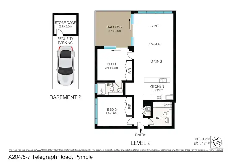 Floorplan of Homely apartment listing, A204/5-7 Telegraph Road, Pymble NSW 2073