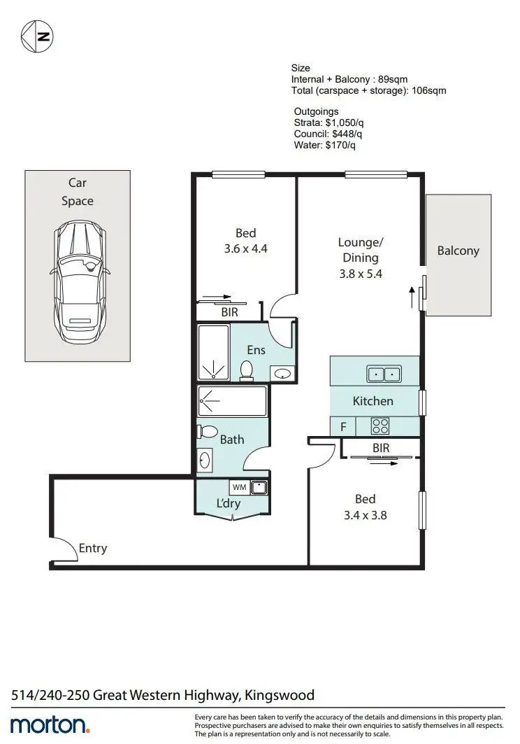 Floorplan of Homely apartment listing, 514/240-250 Great Western Highway, Kingswood NSW 2747