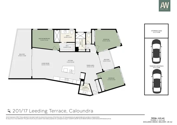 Floorplan of Homely apartment listing, 201/17 Leeding Terrace, Caloundra QLD 4551
