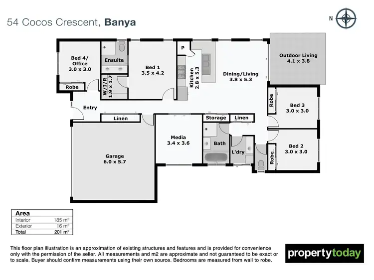 Floorplan of Homely house listing, 54 Cocos Crescent, Banya QLD 4551