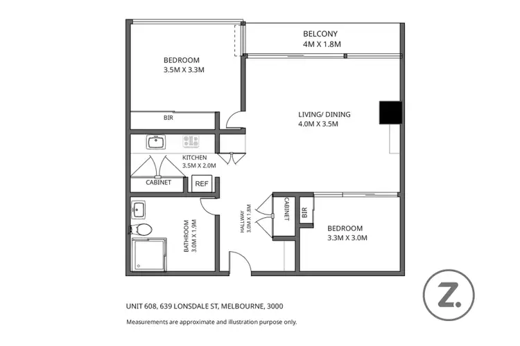 Floorplan of Homely apartment listing, 608/639 Lonsdale Street, Melbourne VIC 3000
