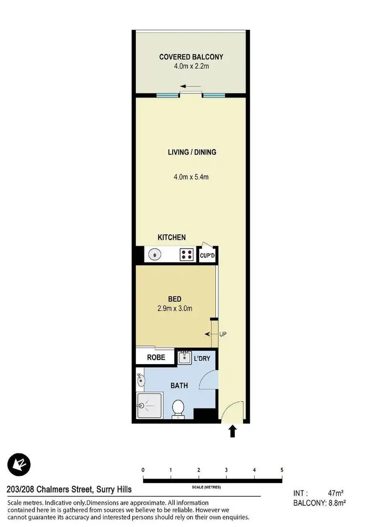 Floorplan of Homely apartment listing, 203/208 Chalmers Street, Surry Hills NSW 2010