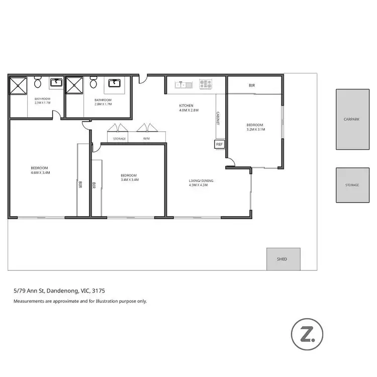 Floorplan of Homely apartment listing, 5/79 Ann Street, Dandenong VIC 3175