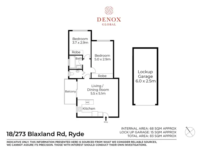 Floorplan of Homely unit listing, 18/273 Blaxland Road, Ryde NSW 2112