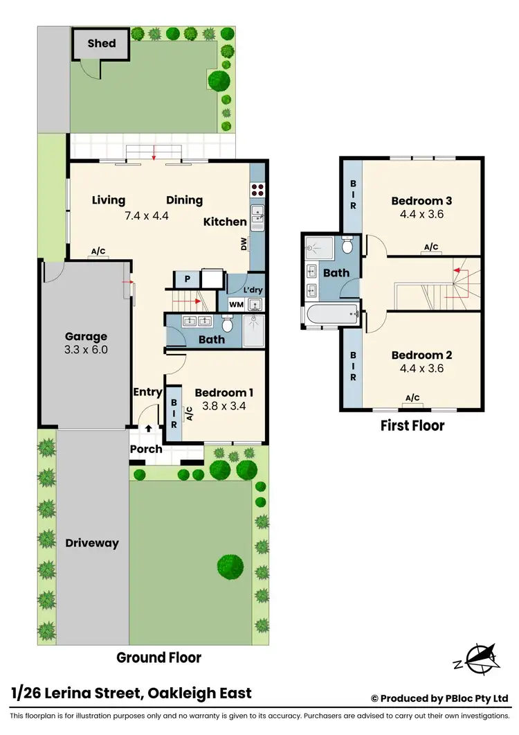 Floorplan of Homely townhouse listing, 1/26 Lerina Street, Oakleigh East VIC 3166