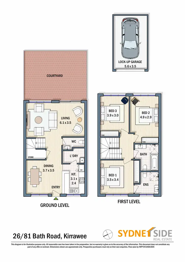 Floorplan of Homely townhouse listing, 26/81 Bath Road, Kirrawee NSW 2232