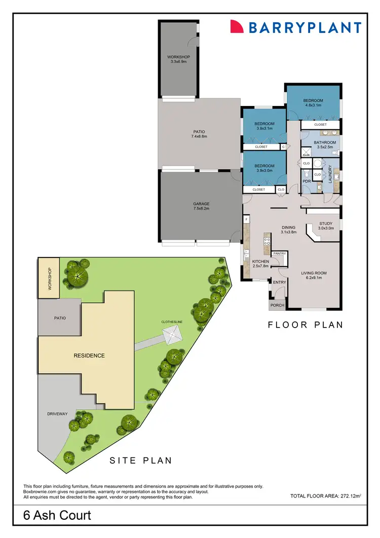 Floorplan of Homely house listing, 6 Ash Court, Red Cliffs VIC 3496