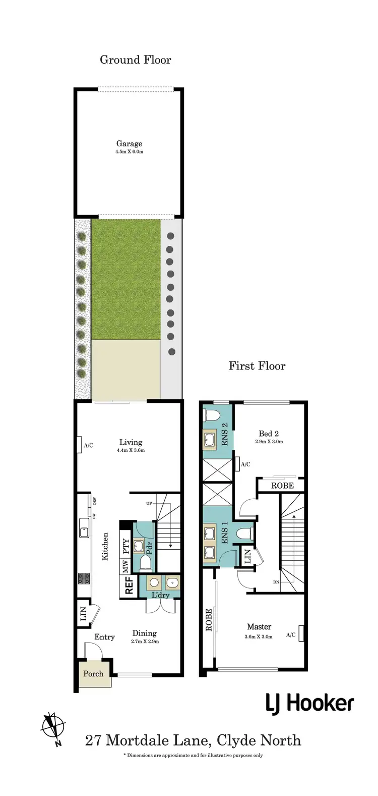 Floorplan of Homely townhouse listing, 27 Mortdale Lane, Clyde North VIC 3978