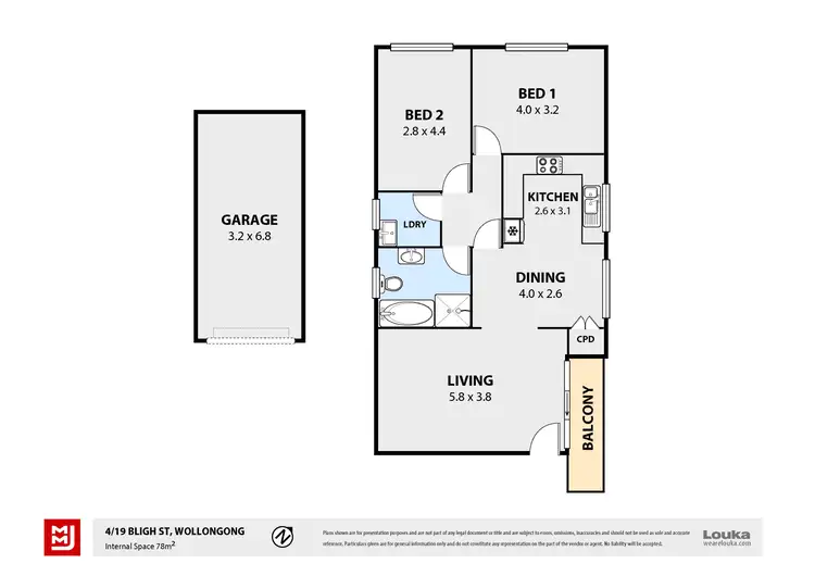 Floorplan of Homely unit listing, 4/19 Bligh Street, Wollongong NSW 2500