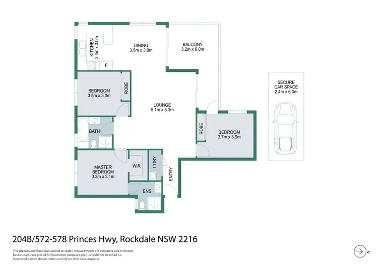 Floorplan of Homely unit listing, 204B/572-578 Princes Highway, Rockdale NSW 2216