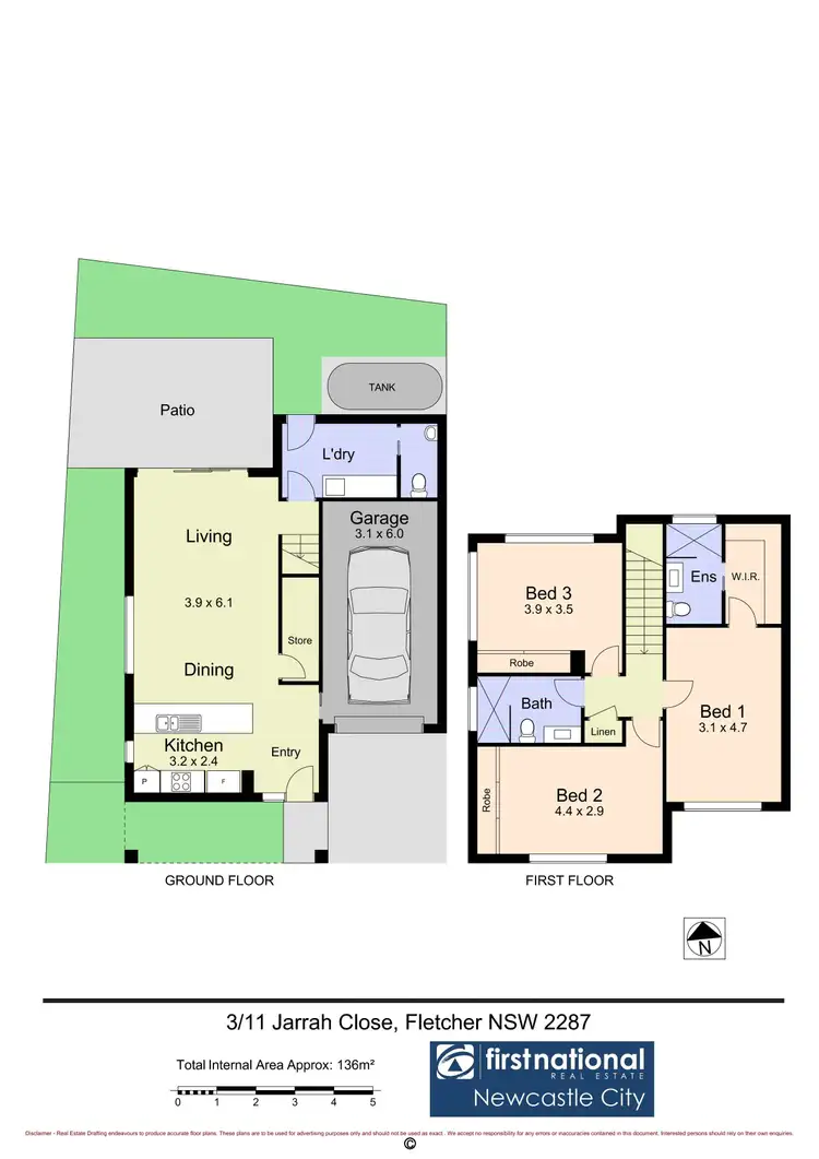 Floorplan of Homely townhouse listing, 3/11 Jarrah Close, Fletcher NSW 2287