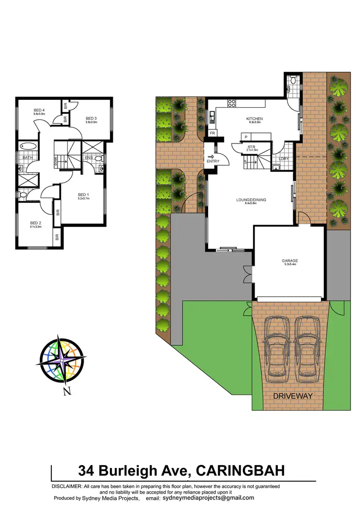 Floorplan of Homely semi-detached listing, 34 Burleigh Avenue, Caringbah NSW 2229