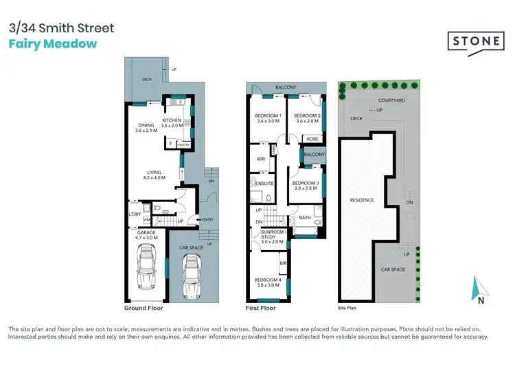 Floorplan of Homely semi-detached listing, 3/34 Smith Street, Fairy Meadow NSW 2519