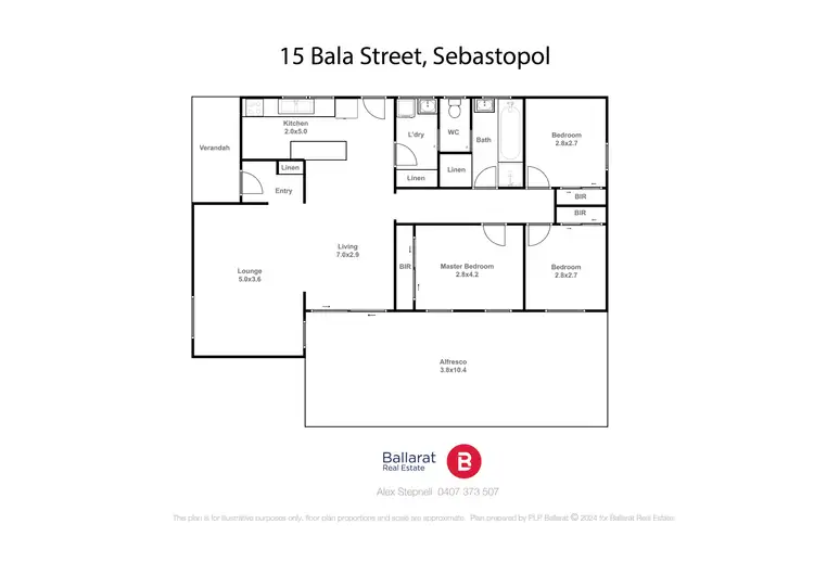 Floorplan of Homely house listing, 15 Bala Street, Sebastopol VIC 3356