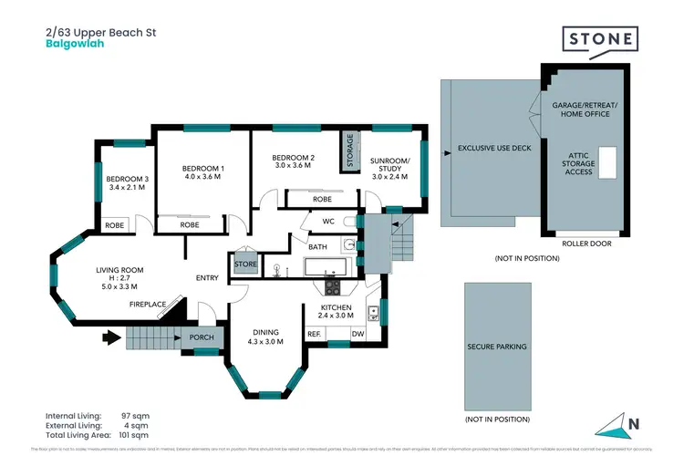 Floorplan of Homely semi-detached listing, 2/63 Upper Beach Street, Balgowlah NSW 2093