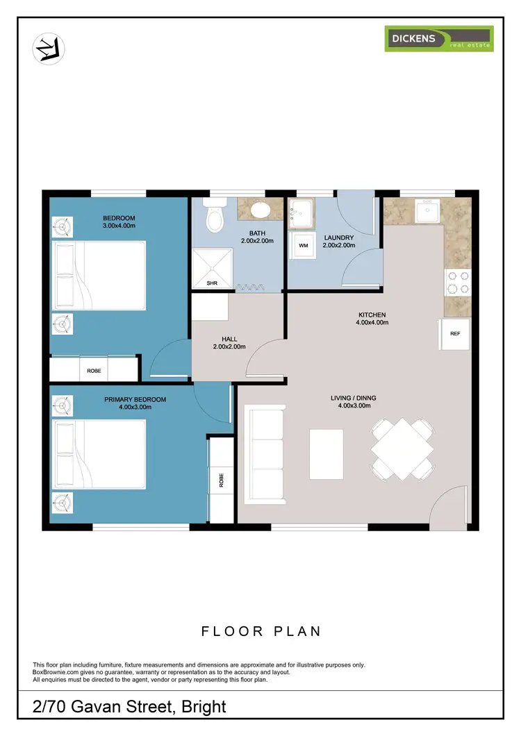 Floorplan of Homely unit listing, 2/70 Gavan Street, Bright VIC 3741