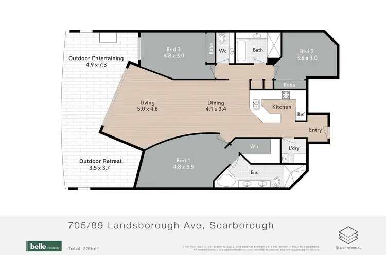 Floorplan of Homely apartment listing, 705/89 Landsborough Avenue, Scarborough QLD 4020