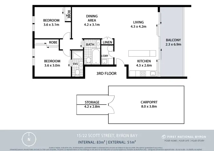 Floorplan of Homely unit listing, 15/24 Scott Street, Byron Bay NSW 2481