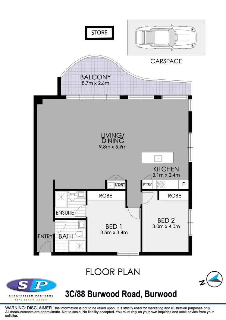 Floorplan of Homely apartment listing, 3C/88 Burwood Road, Burwood NSW 2134