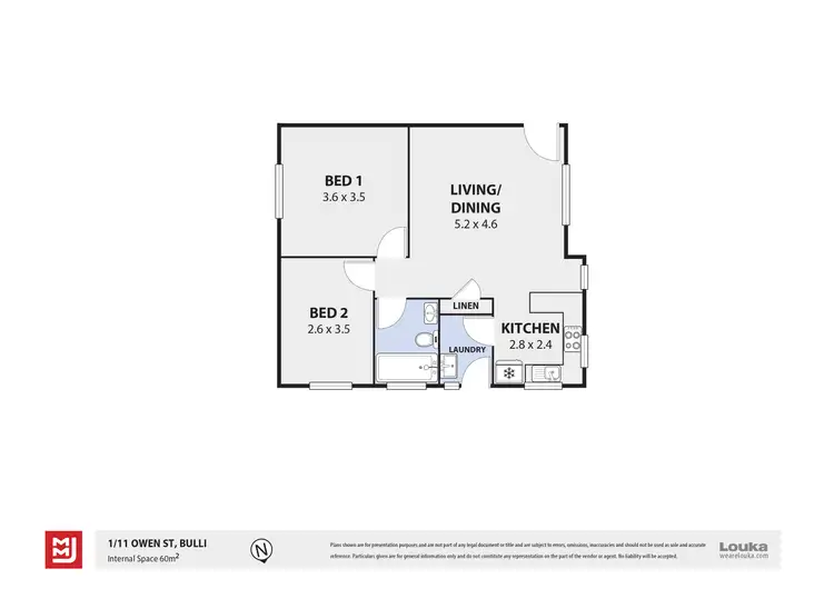 Floorplan of Homely villa listing, 1/11 Owen Street, Bulli NSW 2516