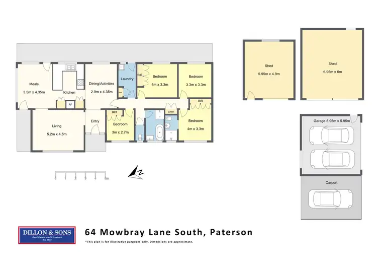 Floorplan of Homely rural property listing, 64 Mowbray Lane South, Paterson NSW 2421