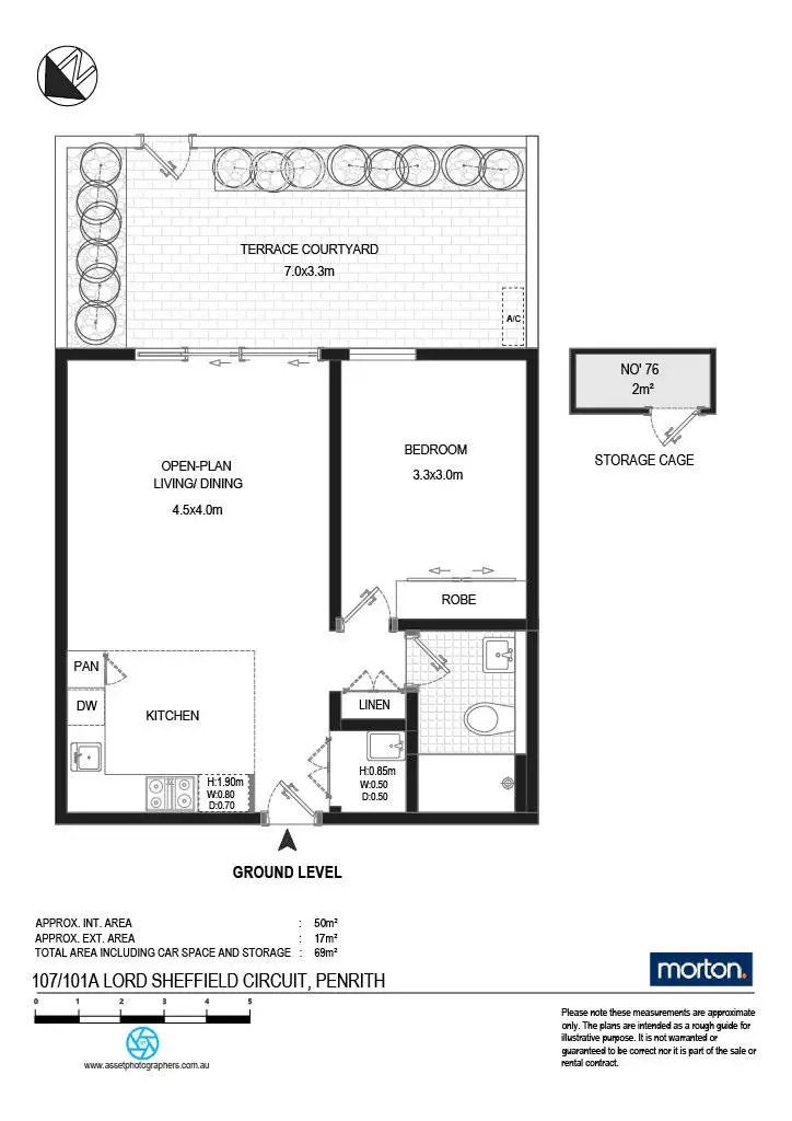 Floorplan of Homely unit listing, 107/101A Lord Sheffield Circuit, Penrith NSW 2750