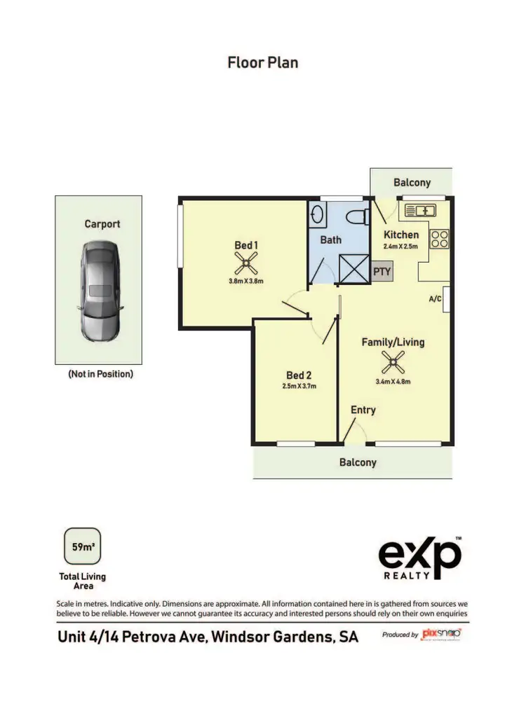 Floorplan of Homely unit listing, 4/12 Petrova Avenue, Windsor Gardens SA 5087