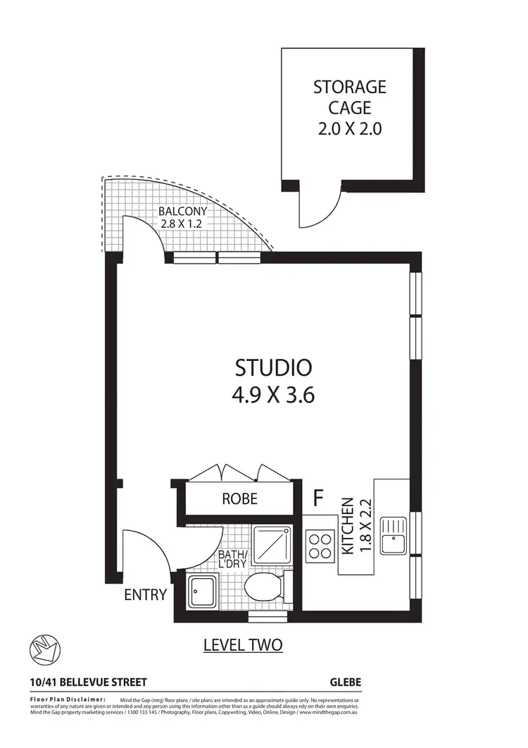 Floorplan of Homely studio listing, 10/41 Bellevue Street, Glebe NSW 2037
