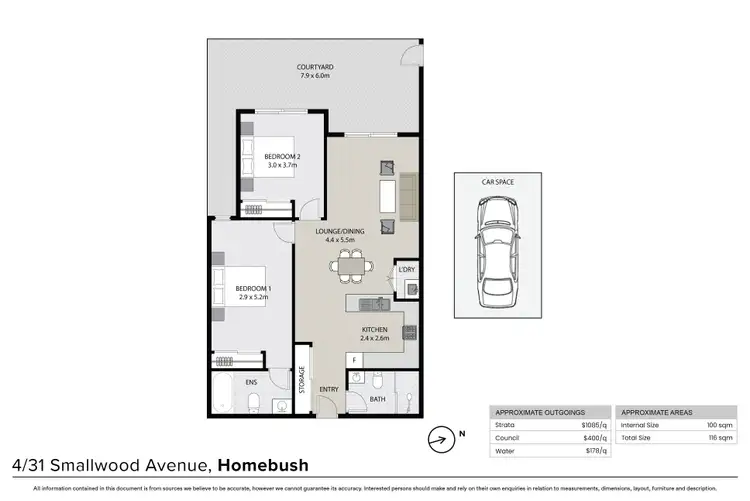 Floorplan of Homely apartment listing, 4/31 Smallwood Avenue, Homebush NSW 2140
